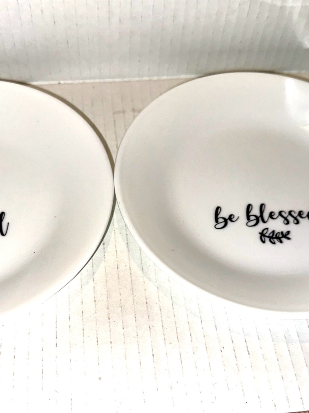 Be Blessed Be kind White Corelle Ceramic Dinner Plates - Set of 2